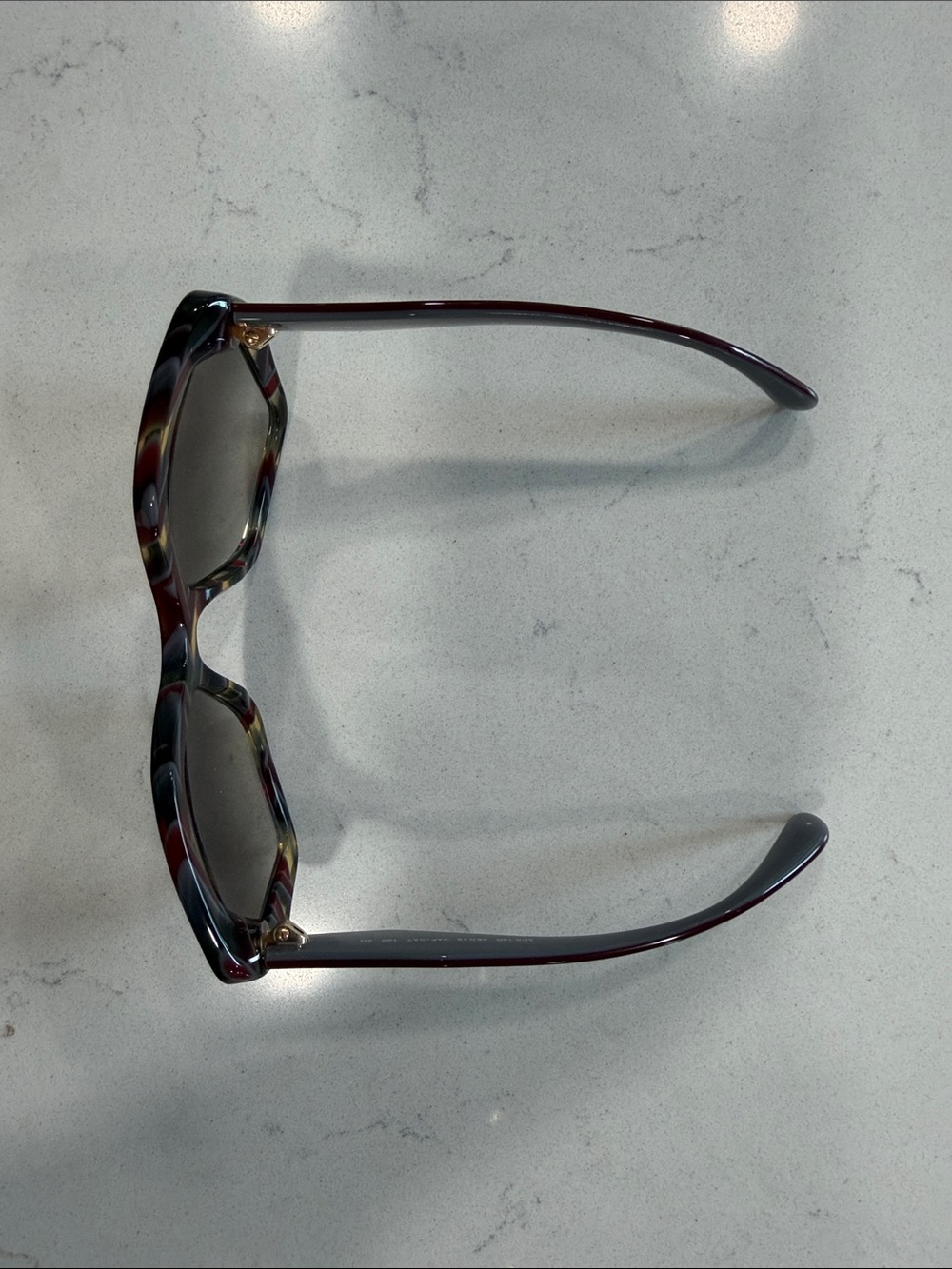 Prada Women’s Tortoise Frame with Burgundy Temples Sunglasses - Picture 3 of 7